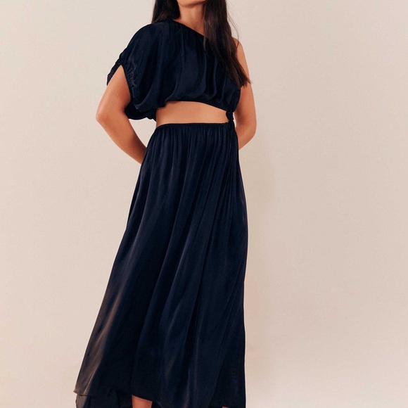 Farm Rio One Shoulder Cutout Dress Black Size M NWT $240 - Picture 2 of 5